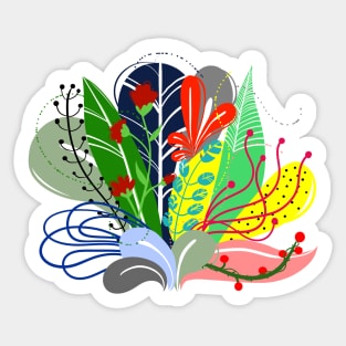 CRAZY LEAVES Sticker